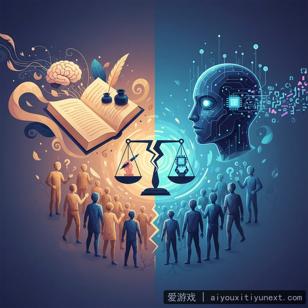 爱游戏 - 知名小说作者因AI版权争议引发热议，文学圈态度两极分化 配图1